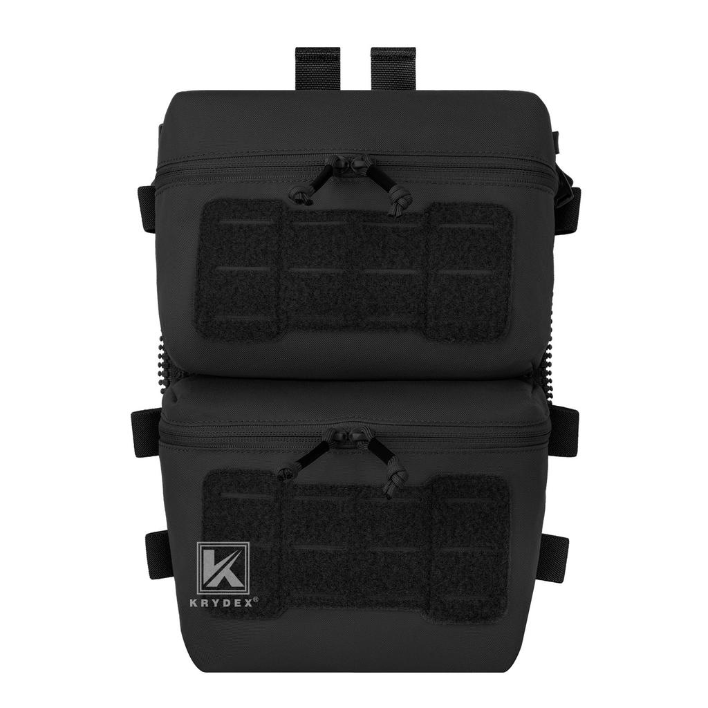 KRYDEX Tactical Back Panel Multipurpose Double Pouch Assault Zip On Modular Backpack for FCPC V5 Vest