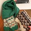 Green Fair Isle Christmas Scarf: Versatile Warm Woolen Neck Warmer for Women and Couples, Korean Style for Autumn and Winter.