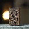 Bodhisattva Chess Agarwood Wood Carving: Dragon Soaring Pendant - Chinese Style Handheld Wooden Necklace.