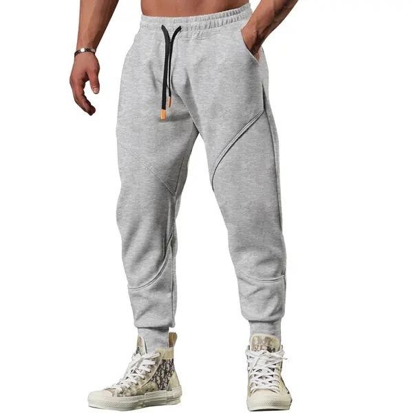 Мужские спортивные штаны Свободные длинные брюки Jogger брюки Повседневные спортивные однотонные спортивные штаны для фитнеса Мужские спортивные штаны