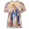 Summer Virgin Mary Print T-shirts For Men Harajuku Streetwear Short Sleeve Loose Tees Unisex Oversized Y2k Tops Clothing EU Size