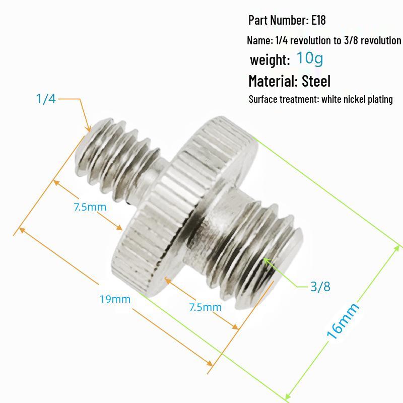 Переходник с винта 1/4" на 3/8" Быстросъемная площадка для штатива