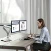 LOE Dual Monitor Arm Display 2 Screen Gas Spring Type Desk Mount LOZ2 White x Silver