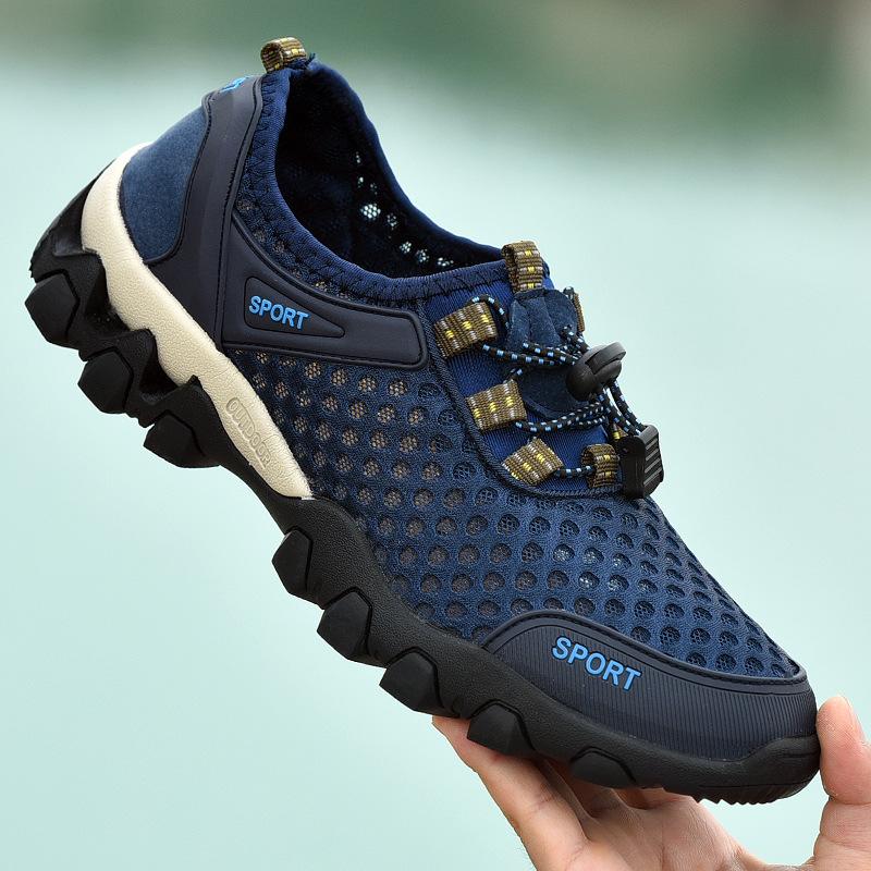 Mesh Shoes Summer Breathable Wading Shoes Men's Sports Leisure Running Tide Shoes Mesh Climbing Shoes Xiezi