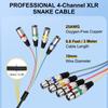 Uxcell 1 шт. 4-канальный XLR-кабель-змея, 4 цвета, XLR-папа-мама, микрофонный кабель, 4-жильный микрофонный патч-корд, балансное соединение, для сцены,