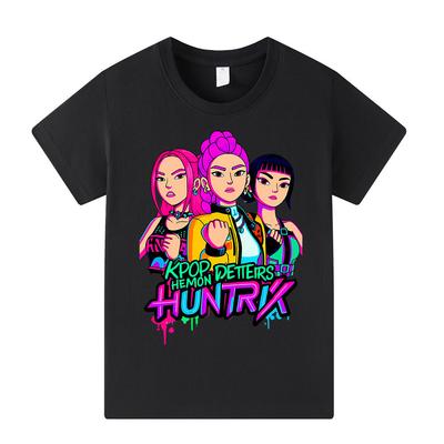 A1210 Детская футболка с короткими рукавами и принтом Kpop Rumi Zoey Mira для мальчиков и девочек