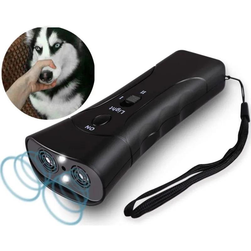 Dog Ultrasonic Anti Barking Device 3 In 1 Dog Training Anti-barking Device with Flash Light Outdoor Pets Dogs Repellent Training