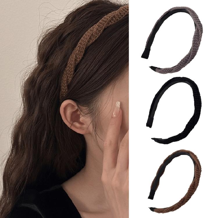 French Style Knitted Hairband Simple Headband Face Washing Hairhoop for Women