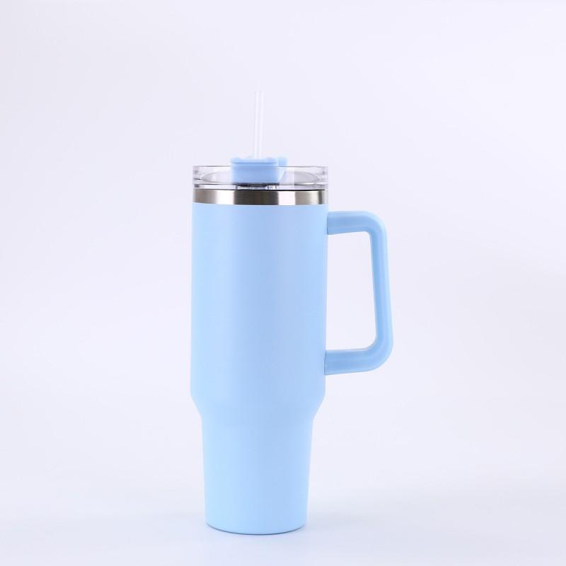 40oz Insulated Stainless Steel Tumbler With Handle Straw Leakproof Cold Hot Water Bottle Travel Sports Office