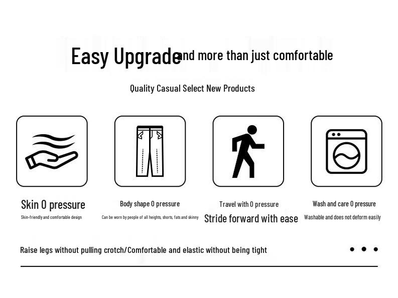 Shanshan Men's High-Elastic Easy-Care Straight-Leg Business Casual Pants