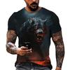 Men's Clothing T-shirt 3D Digital Animal Print Pattern T-shirt Short Sleeved Comfortable Pullover