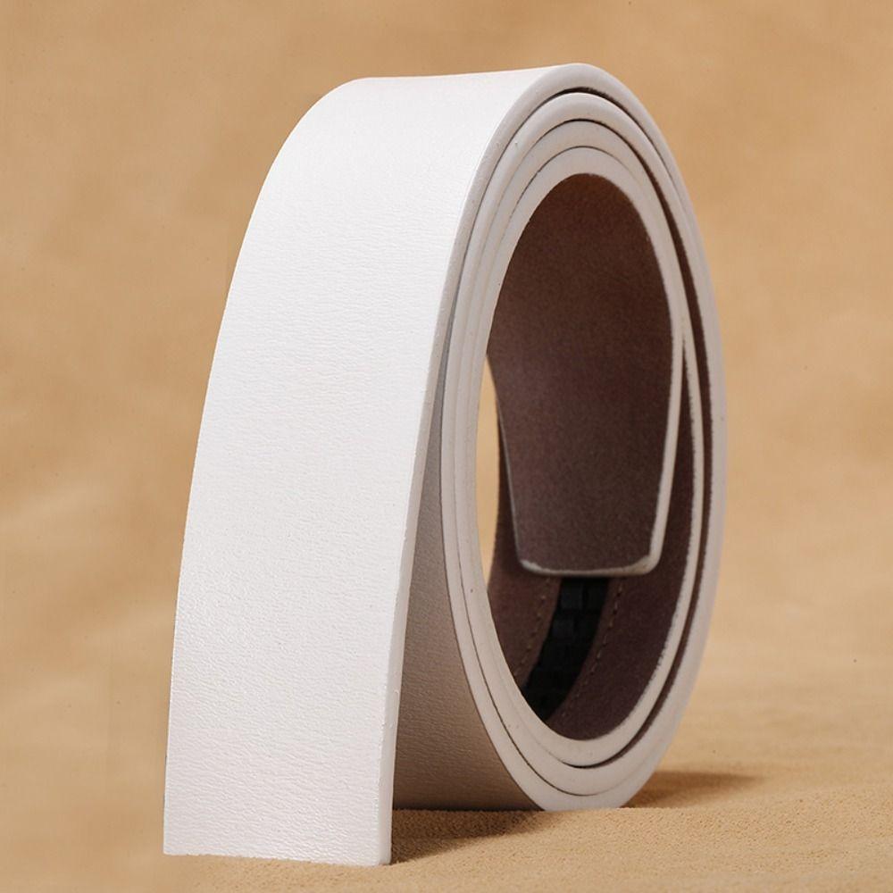 Without Buckle Craft DIY Genuine Leather Belt 3.5cm Waistband Non-porous Girdle Classic Waistband