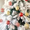 24Pcs/Box Plastic Christmas Colored Balls Electroplated Christmas Tree Hanging Pendant  for Home