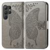 For Samsung Galaxy S25 Ultra Case with Strap Butterfly Pattern PU Leather Wallet Phone Cover