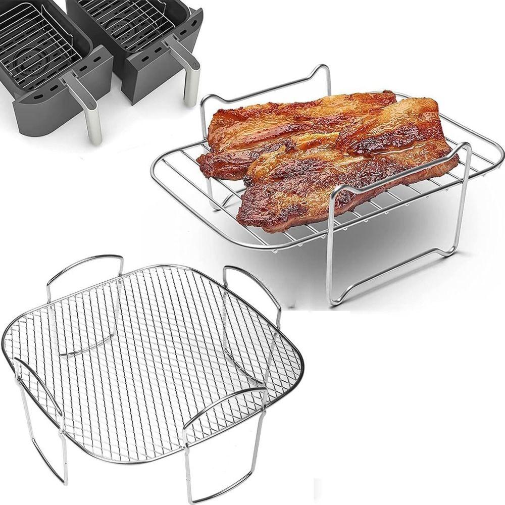 Stainless Steel Mesh Air Fryer Baking Rack Rust-proof Air Fry Basket Steaming Cooling Grid  Kitchen