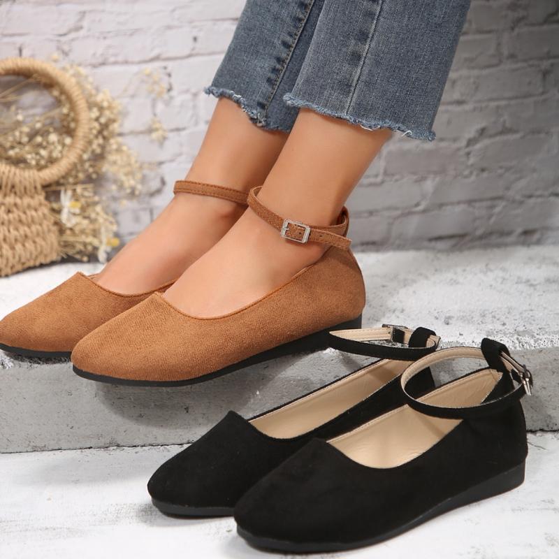Flats Flat Buckle Shoes for Women 2024 Summer Breathable Soft Loafers Woman Lightweight Slip On Casual Shoes Plus-size 36-43
