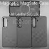 For Samsung Galaxy S26 Plus Magnetic Magsafe Case with Carbon Fiber Aramid Cover Ultra Slim Protective Cover Aramid Fiber Woven