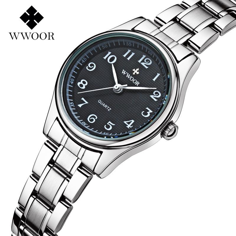 WWOOR Большие цифровые часы со стальным ремешком Винтажные женские часы
