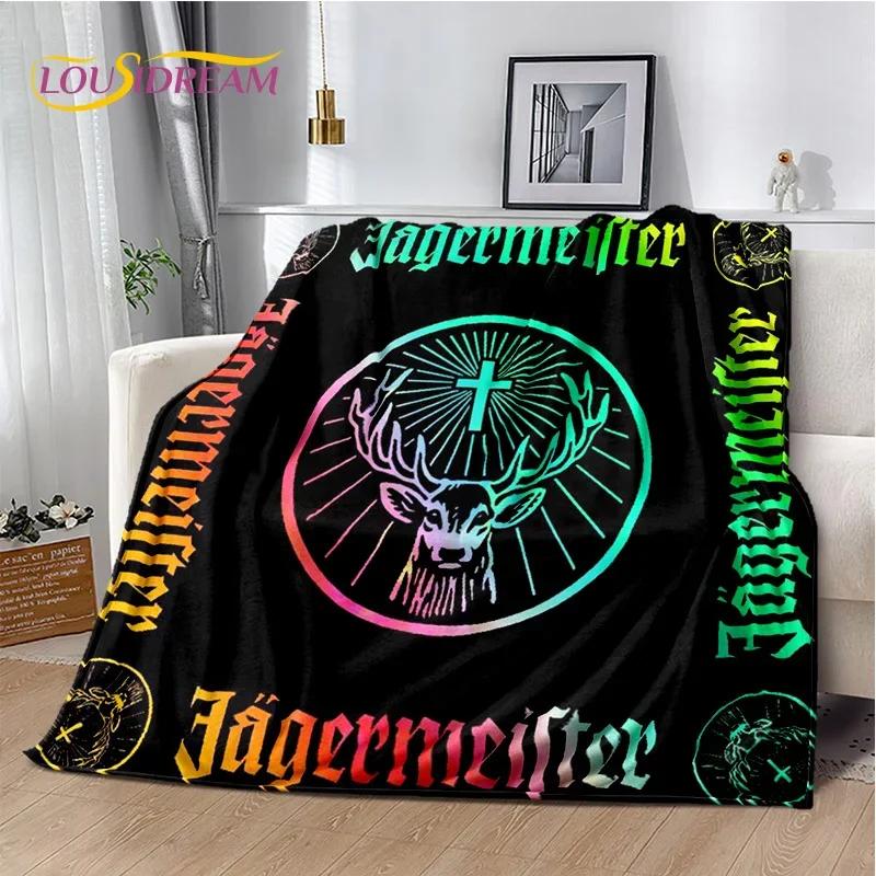 3D German J-Jaegermeister Elk Soft Flannel Blanket for Beds Bedroom Sofa Picnic,Throw Blanket for Cover Outdoors Leisure Gift
