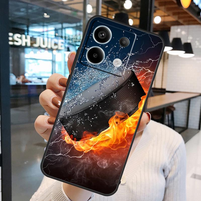 Чехол для телефона Xiaomi Redmi Note 11 9 10 12 13 14 15 Pro Plus Redmi 15 15C 10C 12C 13C 14C с рисунком клюшки и шайбы