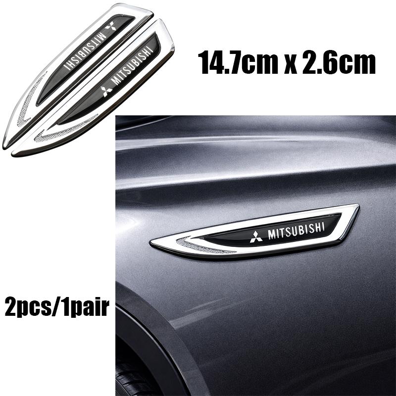 2pcs Mitsubishi metal Car Fender side logo Car door Rear Bumper tail door Emblem car door Car emblem sticker styling Accessories