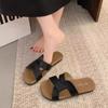 Soft Bottom Outer Wear Beach Cross Sandals Women's Summer New Retro Niche Flat-bottomed Slippers