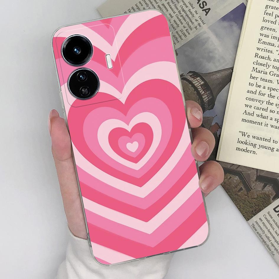 Чехол для Vivo Y51 Y52 Y97 Y55 Y73 Y75 Y77e Y83 Y90 Y91C Y9s Fashion Love Heart противоударный матовый прозрачный мягкий силиконовый чехол из ТПУ для бампера Vivo