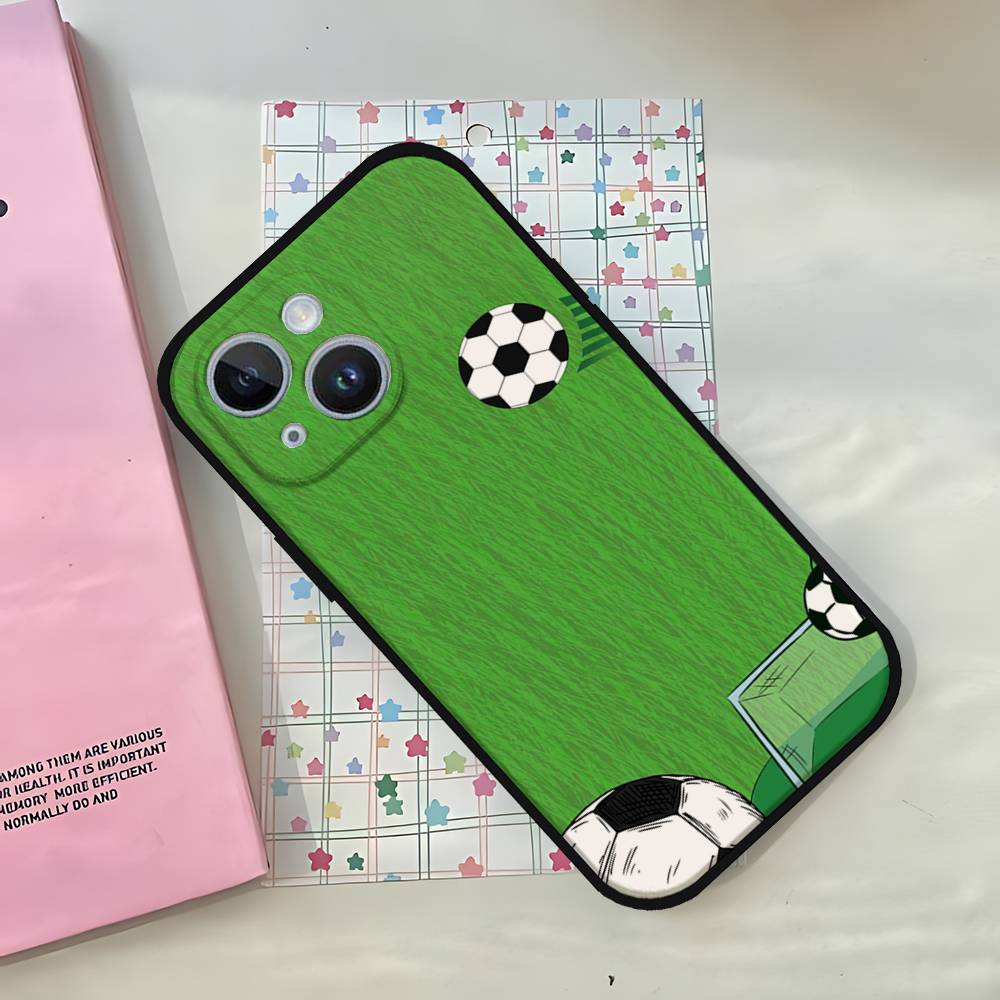 Чехол для телефона с изображением футболиста, футбольное искусство, для iPhone 1716 15 14 13 Pro Max 11 12 Mini X Xs XR, Черный силиконовый чехол