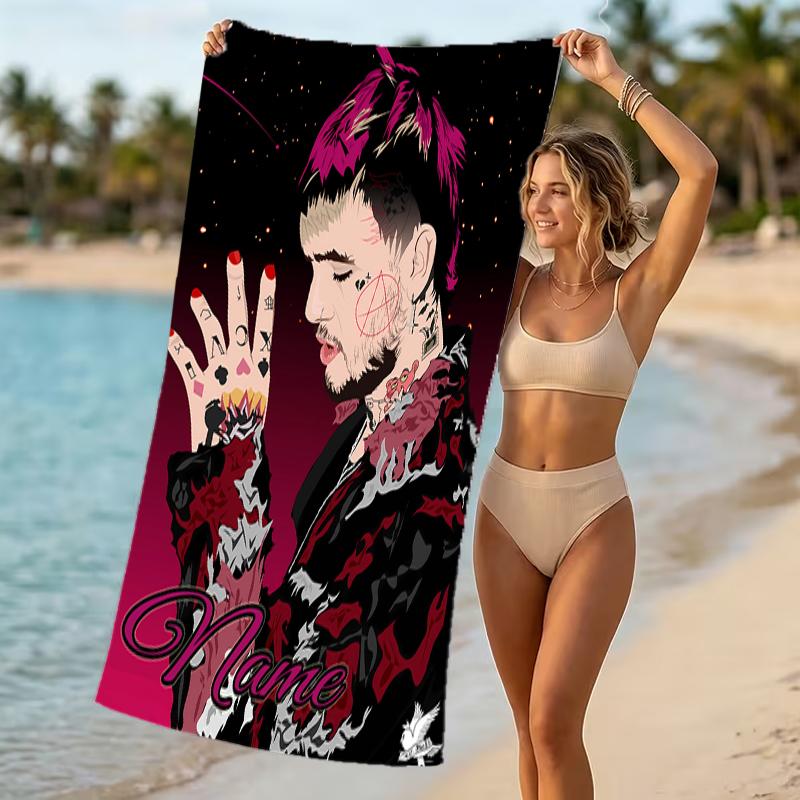 Customizable personalized beach towels Lil Peep themed designs.Suitable for the beach, yoga, sports;ideal as beach accessories