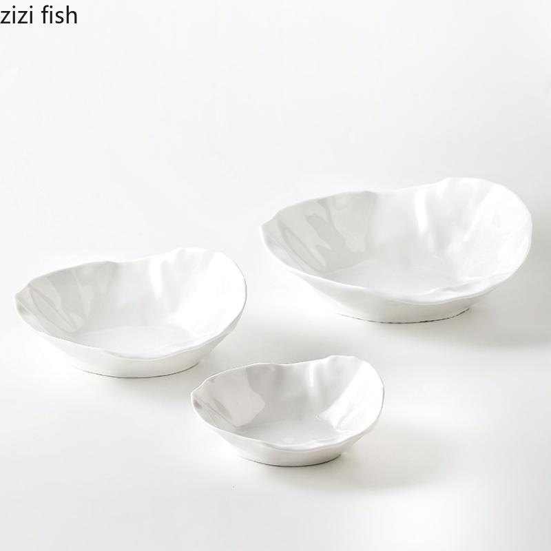Керамическая салатница Тарелки для еды Фруктовая тарелка Суповые тарелки Миска для лапши Холодные овощи Тарелки для десерта Диск для сашими Поднос для закусок