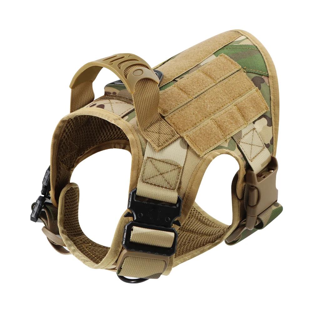 Tactical Dog Harness Leash Collar Set Large Pet German Shepherd Malinois Training Harnesses Walking Vest For Medium Large Dogs
