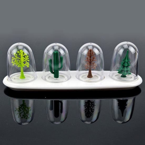 4Pcs/Set Plants Kitchen Spice Animals Seasoning Box Can Storage Bottle Salt Jar