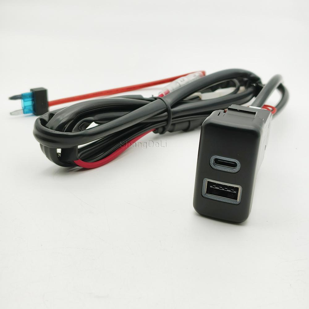 12V/24V QC3.0 USB Car Charger Quick Charging Socket Phone Charge Adapter Socket for Toyota Hilux Lexus IS250 FJ Cruiser Prado