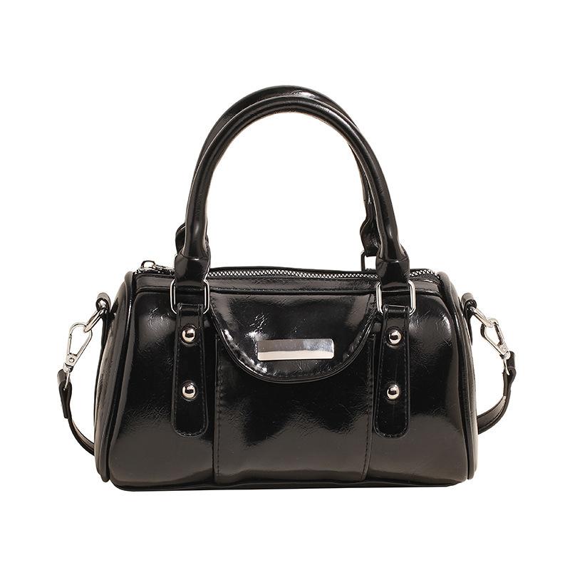 Burgundy Mini Top-handle Bags For Women Bright PU Leather Pure Color Shoulder Crossbody Bags 2026 Latest Luxury Designer Handbag