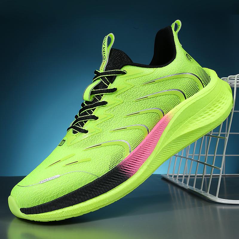 Спортивная обувь Новые ультралегкие амортизирующие дышащие кроссовки для бега Модные мужские кроссовки с круглым носком на шнуровке Теннисная обувь для спортзала