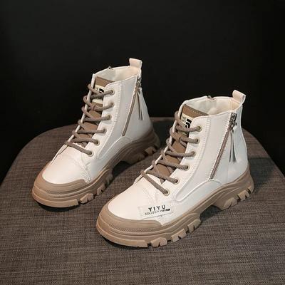 Короткие сапоги Женские осенние модные тенденции Новые повседневные короткие сапоги на толстой подошве со шнуровкой 2024 года Удобные и универсальные