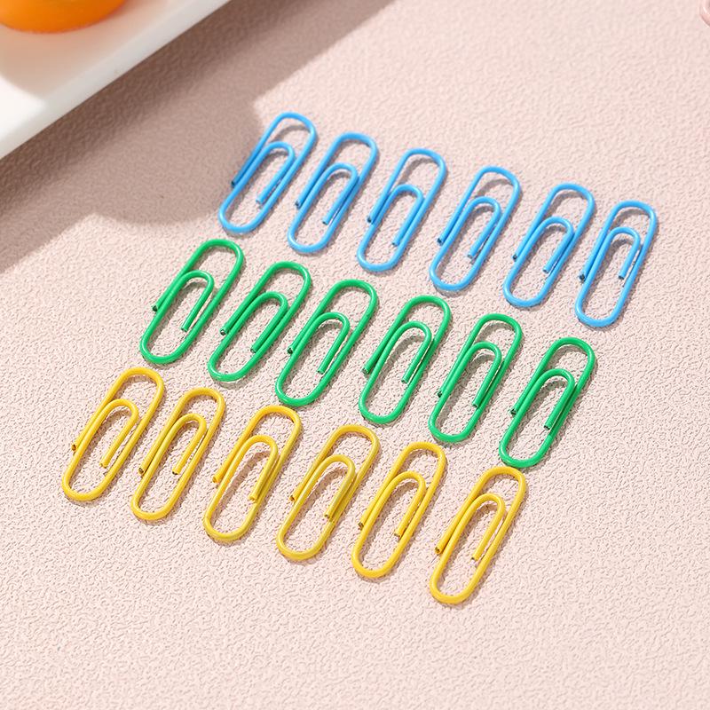 28mm Colored Paper Clips: Plastic-Coated Stationery Set for Students & Office