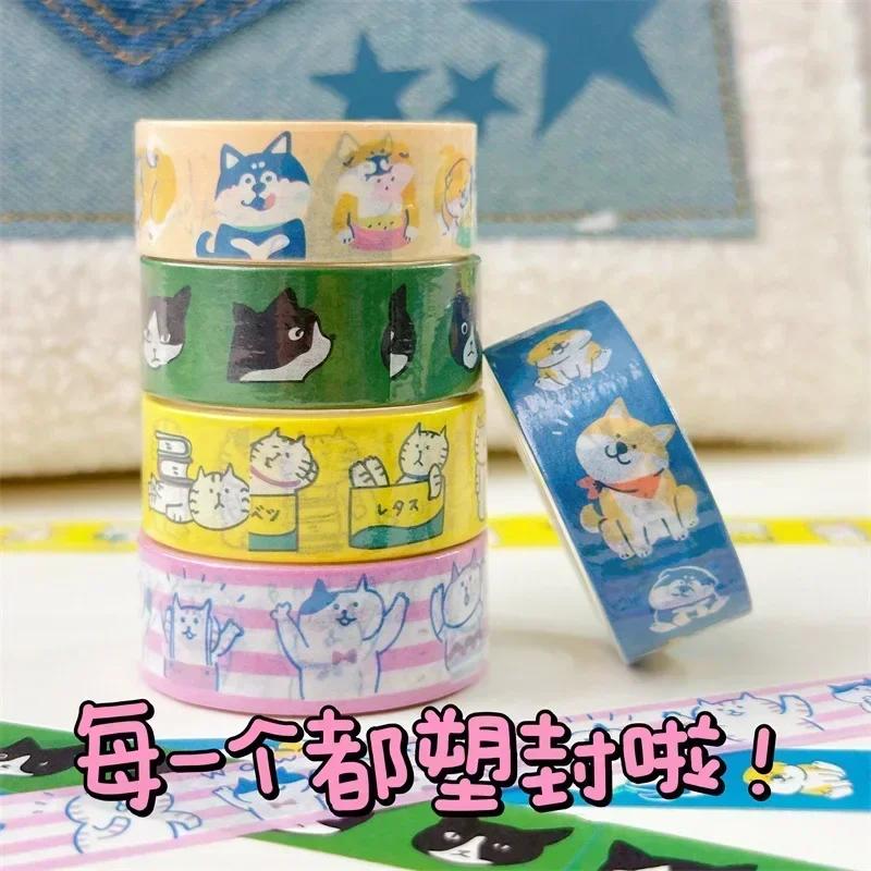 Материал для DIY-декора Наклейка Животное Японский Милый Кот Сиба-ину и Ваcи-лента