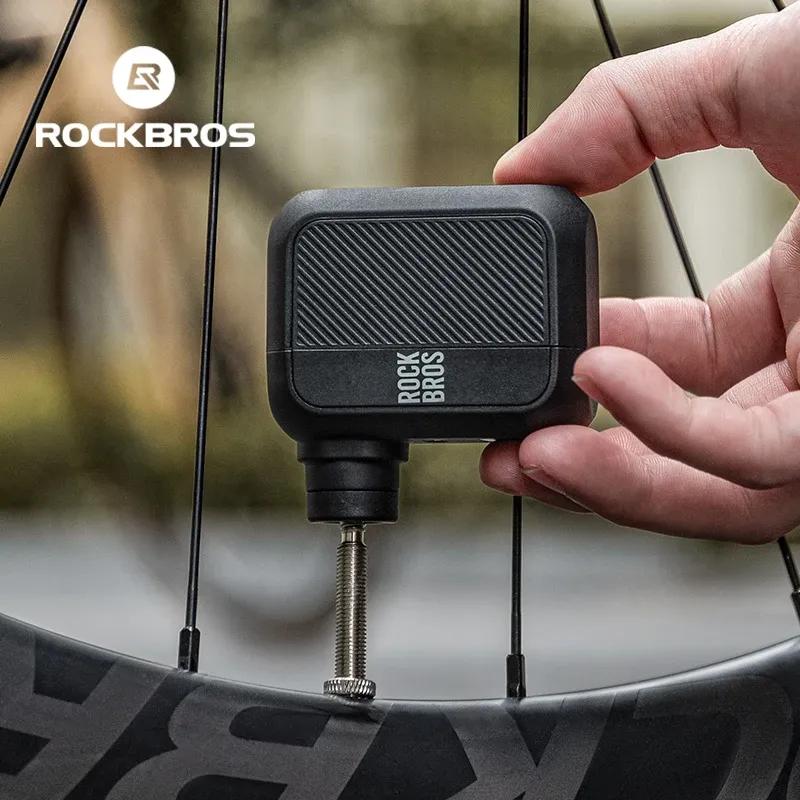 ROCKBROS Мини-насос для велосипеда Портативный электрический воздушный насос 100 PSI 5 В Type-C Перезаряжаемый Велосипедный компрессор Накачка шин велосипеда