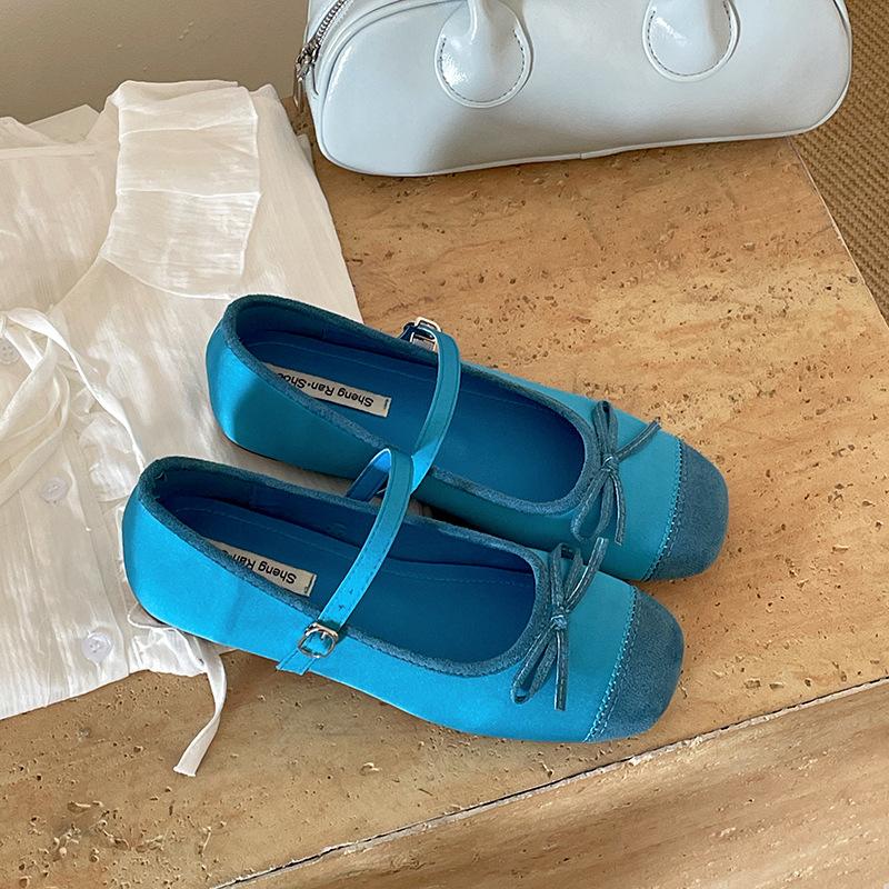 Туфли-лодочки женские в стиле ретро-балетки с плоским дном и неглубоким носком 2025 года, универсальные туфли Мэри Джейн с круглой подошвой и мягкой подошвой