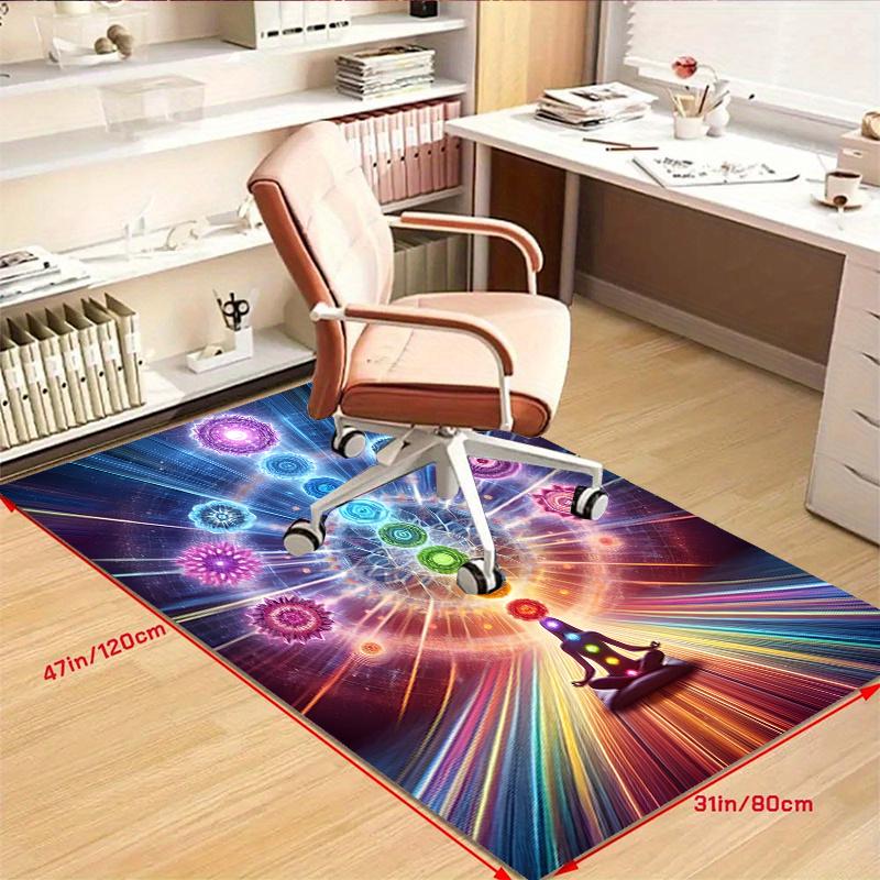 Crystal Velvet Meditation Chakras Printed Area Rug Carpet for Bedroom, Living Room, Home Office Decor, Rugs Mat, Fashion Mat Rug for Bedside