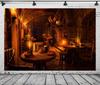 271. 7x5 футов Средневековая таверна Фон для фотосъемки Горящий камин Древние реквизиты