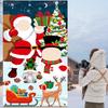 Christmas Photo Prop Banner Photo Props Stand In Santa Snowman Face Cutout Banner Background Decor For Xmas Party Decorations