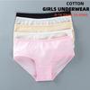4 шт. нижнее белье для девочек-подростков, хлопковые трусы, дышащие трусики 8-14 лет