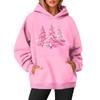 Women's Sweatshirts Round Neck Long Sleeve Christmas Printed Top Solid Color Hoodie