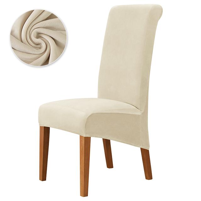 Универсальный чехол для обеденного стула с высокой спинкой, чехлы для стульев из эластичного бархата, чехлы для стульев с длинной спинкой для столовой, кухни, офиса