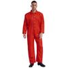 Mens Wear Resistant Turn Down Collar Long Sleeve Button Up Work Coveralls Jumpsuit Uniforms