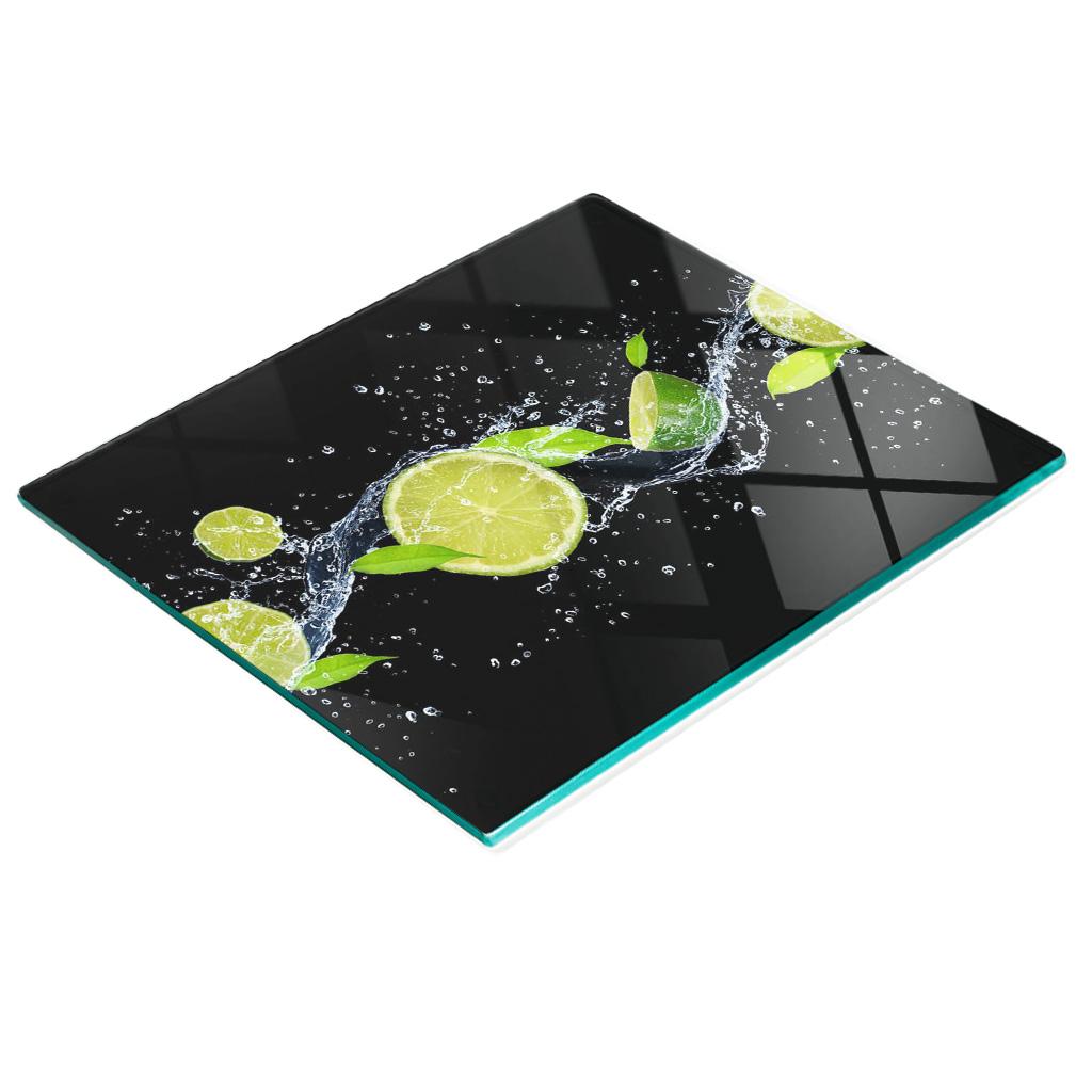 Decorative Tempered Glass Chopping Board for Limes and Water 60x52 cm