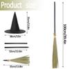 Halloween Witch Broom Plastic Witch Broomstick Broom Props Witch Broom