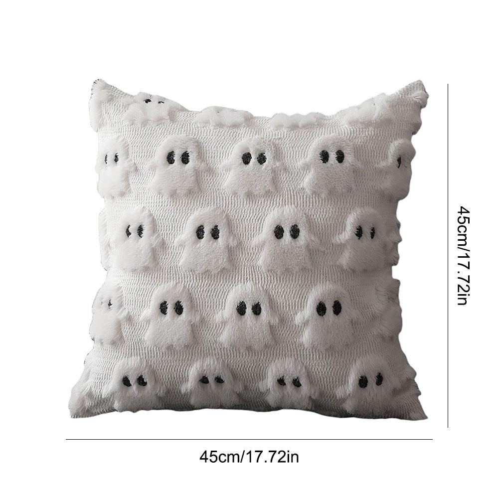 Чехлы на подушки 'Тыква-призрак' 45X45MM Мягкий плюш Искусственный чехол на подушку Декор на Хэллоуин для дивана кушетки кровати гостиной Легко чистить